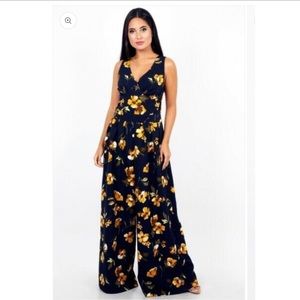 Voodoo Vixen Andrea Floral Wide Leg Jumpsuit